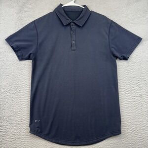BYLT‎ Polo Shirt Mens Medium Black Drop-Cut Short Sleeve Casual Performance Golf